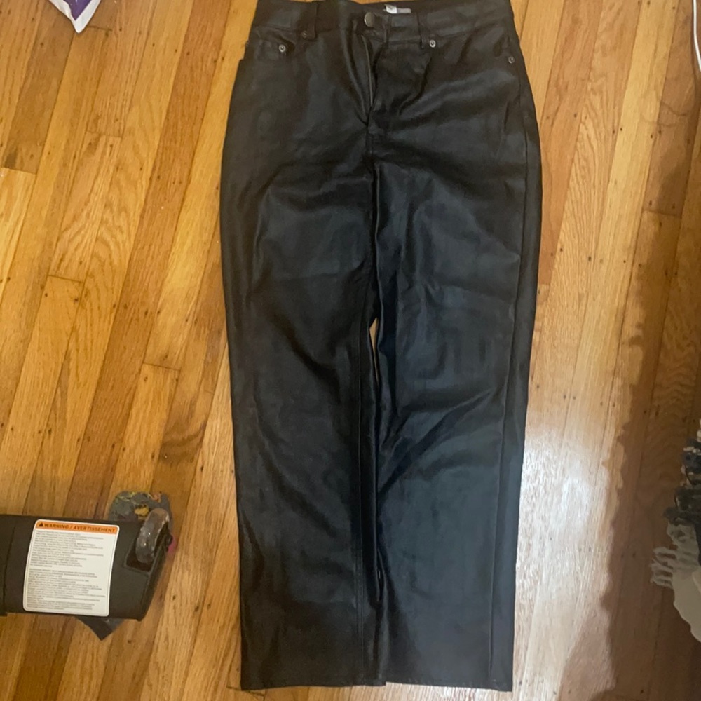 ASOS leather cropped pants